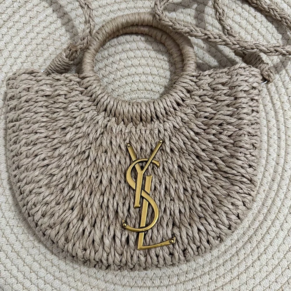 Yves Saint Laurent Woven Straw Crossbody Bag - Picture 5 of 5